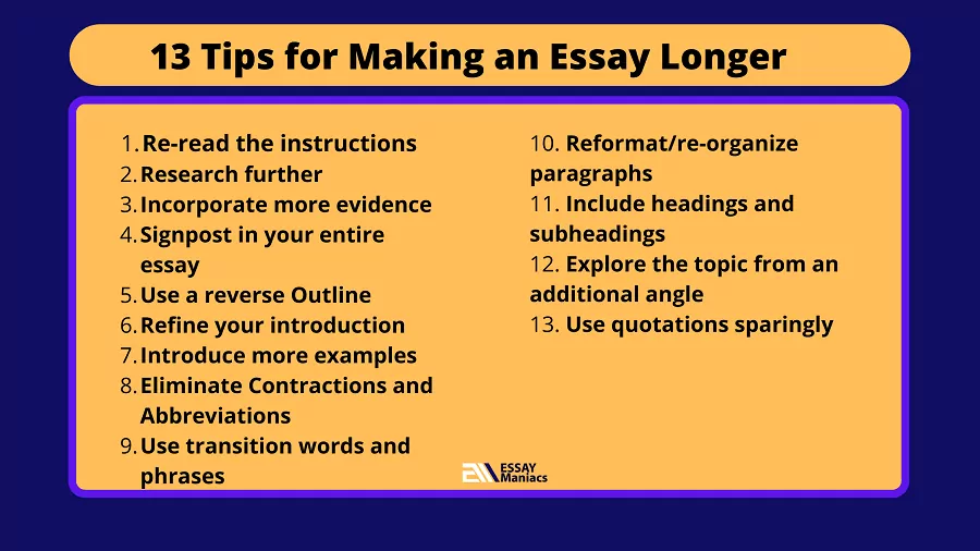 making an essay longer correctly